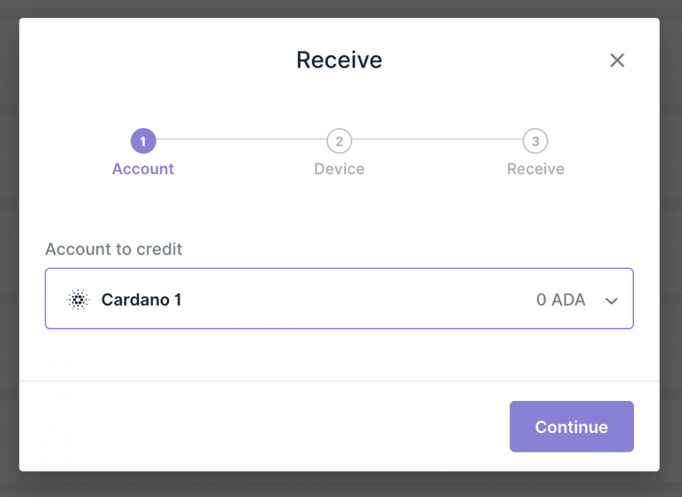Hướng dẫn gửi ADA vào ví Ledger