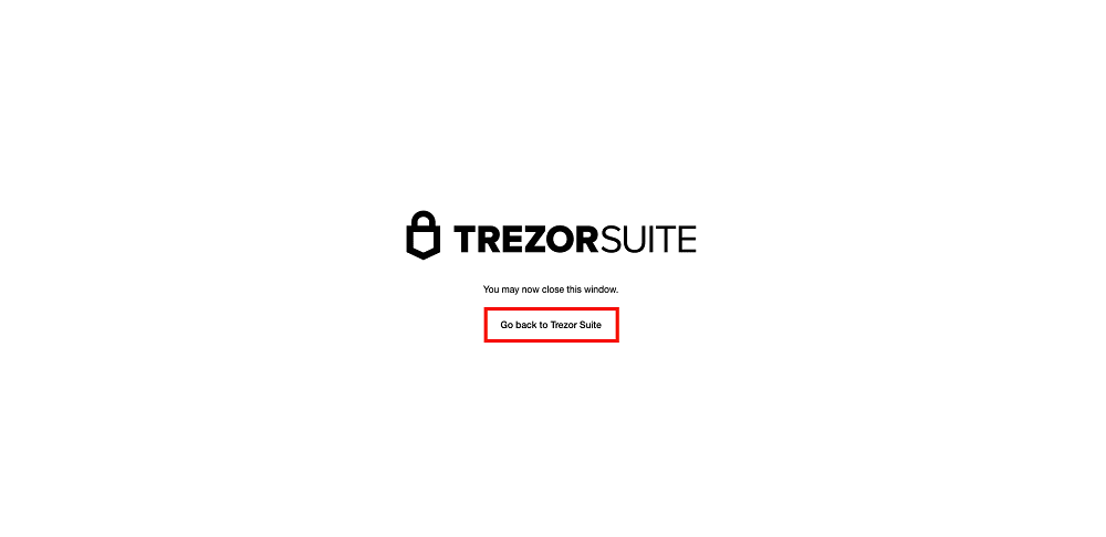 Quay lại Trezor Suite
