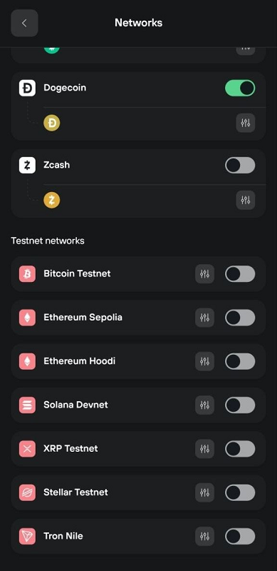 Sau khi bật mạng thử nghiệm, bạn c&oacute; thể tạo t&agrave;i khoản Testnet tương ứng