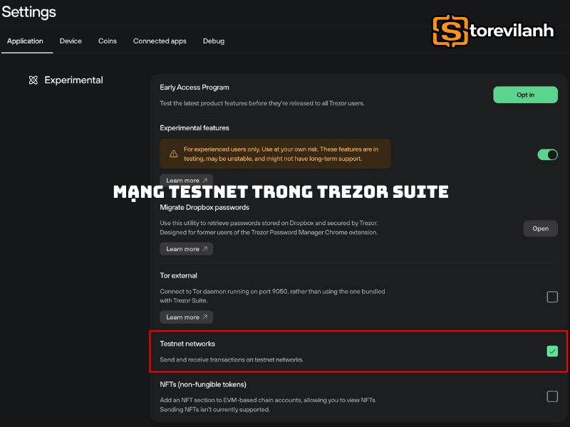 Mạng Testnet trong Trezor Suite: Cách bật và sử dụng chi tiết